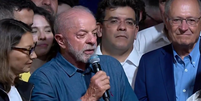 Lula (PT) discursa em São Paulo após vencer as eleições  Foto: Reprodução/Globo