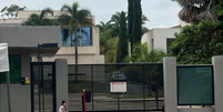 Entrada do condom&iacute;nio de Fl&aacute;vio Bolsonaro em Bras&iacute;lia  Foto: Davi Valadares/Terra
