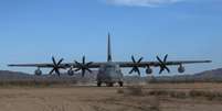 Avi&atilde;o militar Lockheed H&eacute;rcules C-130, pertencente &agrave; Marinha dos Estados Unidos  Foto: Divuga&ccedil;&atilde;o/U.S.M.C