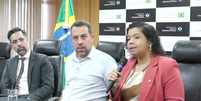 Guilherme Boulos durante coletiva  Foto: Reprodu&ccedil;&atilde;o/Youtube/Minist&eacute;rio da Justi&ccedil;a