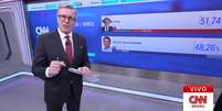 Respeitado por lulistas e bolsonaristas, M&aacute;rcio Gomes comandou a transmiss&atilde;o da apura&ccedil;&atilde;o na CNN Brasil  Foto: Reprodu&ccedil;&atilde;o