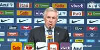 Ancelotti durante entevista coletiva ap&oacute;s a convoca&ccedil;&atilde;o da Sele&ccedil;&atilde;o Brasileira  Foto: Reprodu&ccedil;&atilde;o/CBF/YouTube