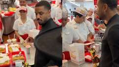 Michael B. Jordan leva estatueta do Oscar a fast food ...