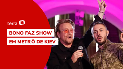 Bono faz show da "liberdade" em metrô de Kiev