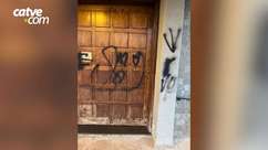 Vândalo ataca fachada da igreja no norte do Paraná