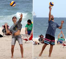 EGO - Fernanda Lima joga vôlei com Rodrigo Hilbert em praia do Rio -  notícias de Praia