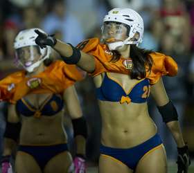 Liga de futebol americano de biquíni no México abre ano com All-Star Game