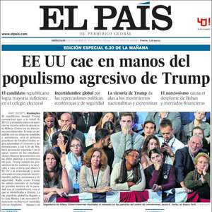 Portadas de la prensa mundial reaccionan al triunfo de Trump
