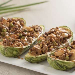 Abobrinha Recheada com Carne Cremosa