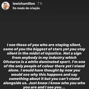 Hamilton critica silêncio de pilotos da Fórmula 1 sobre ...