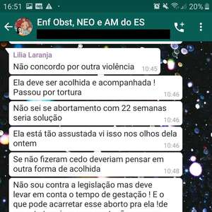 Um relato de como foi visto no hospital o caso da menina ...