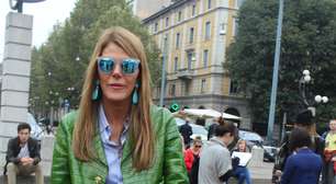 Anna Dello Russo aposta na mistura de cores e detalhes em Milão