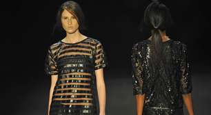 Com transparências, Alessa desfila coleção com base no preto