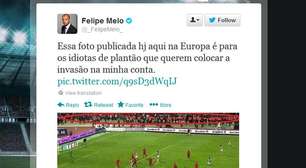 Felipe Melo divulga foto, rebate acusações de tumulto e critica "idiotas"