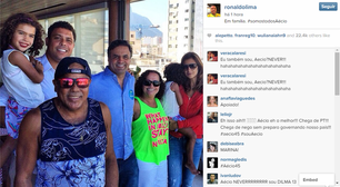 Ronaldo posta foto com Aécio no Instagram: "em família"