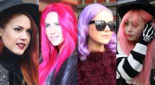Divertidas! Fashionistas 'desfilam' cabelos coloridos em NY