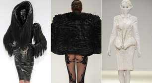 Estilista de Gaga desfila peças em preto e branco em Londres