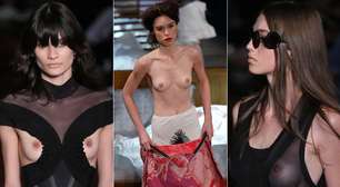 Grifes deixam seios evidentes e despem modelos; veja fotos