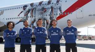 Trio BBC, Marcelo e Sergio Ramos estampam novo avião do Real