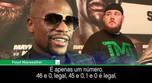 Sobre chegar a 50 combates invencível, Mayweather afirma: "Número para mim é grana"