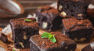 Brownie de chocolate meio amargo no micro-ondas