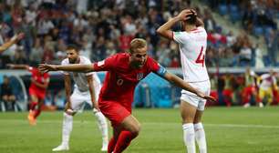 Kane brilha, Inglaterra se salva no fim e vence Tunísia