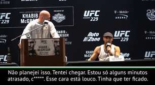 UFC: McGregor, após atraso: "Khabib tinha que estar, mas fica petrificado perto de mim"