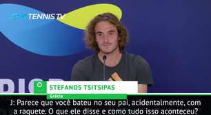 VIRAL: Tênis: Tsitsipas após acertar uma raquetada no pai: "Talvez eu fique de castigo"