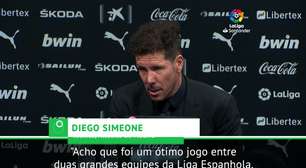 FUTEBOL: La Liga: Simeone sobre empate com Valencia: "Foi um partidaço!"