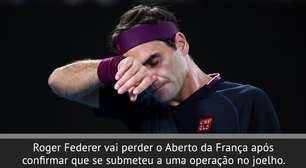TÊNIS: Roland Garros: Após cirurgia, Federer comunica que não participará do torneio