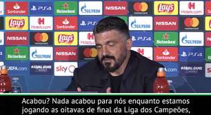 FUTEBOL: UEFA Champions League: Gattuso após empate com o Barça: ''Compraremos capacetes e armaduras para o próximo jogo'