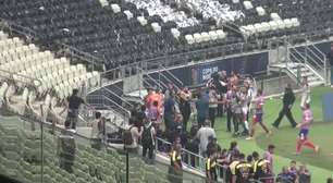 COPA DO NORDESTE: Pancadaria! Jogadores de Ceará e Bahia protagonizam confusão ao final da decisão