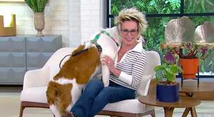 Ana Maria erra nome de Tite e sofre para controlar cão na TV