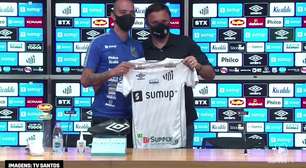 SANTOS: Vestiu! Tardelli usa camisa 99 em sua apresentação oficial no clube paulista