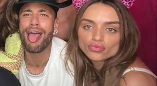Neymar e Rafa Kalimann trocaram beijos na festa da irmã do craque