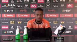 ATLÉTICO-MG: Keno admite que time tem desperdiçado chances importantes em jogos e afirma: "Todo jogo a gente cria, mas tem dia que a bola não entra"