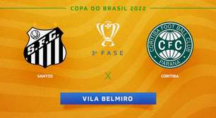Santos x Coritiba: Confira as prováveis escalações, desfalques e onde assistir jogo da Copa do Brasil