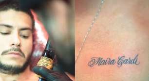 Arthur Aguiar faz tatuagem com o nome de Maíra Cardi no peito