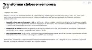 CRUZEIRO: Estudo prevê maior adesão as SAF no futebol e cita pioneirismo do clube