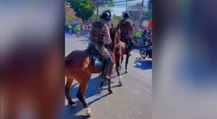 FLAMENGO: Torcedor cai ao levar trombada de cavalo da PM