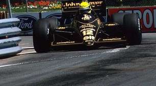 A primeira vez que Senna ergueu a bandeira do Brasil na F1