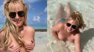 Livre, leve e solta: Britney Spears arrasa de topless em viagem de lua de mel