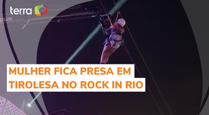 Mulher é resgatada após ficar presa em tirolesa no Rock in Rio