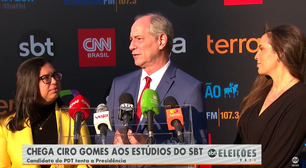 Ciro Gomes critica ausência de Lula em debate: "Lamentável, eu estou aqui"