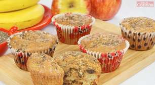 Muffin funcional de banana e maçã