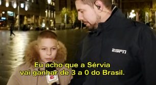 Criança diz que Sérvia vence o Brasil e provoca Neymar: "Vai cair e chorar igual bebê"