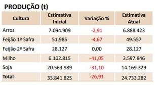 Soja e milho apresentam queda de produtividade no RS