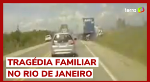Vídeo mostra o momento da colisão entre carreta e carro que deixou 6 mortos no RJ