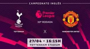 Tottenham x Manchester United: onde assistir, horário e escalações do jogo pela Premier League