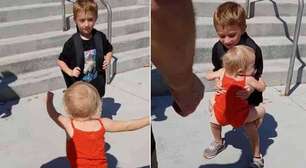 Vídeo: Menina corre para abraçar o irmão na saída do colégio: "Vínculo sagrado"